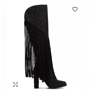 Jessica Simpson Asire2 Rhinestone Embellished Fringe Boots
